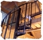 Spiral staircase leading to loft