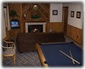 Gameroom with Pool Table, Fireplace, TV and sofa sleeper
