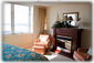 Master bedroom seating and Fireplace