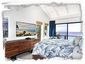 Master bedroom has vaulted ceilings, ocean views and a 60' flatscreen TV.