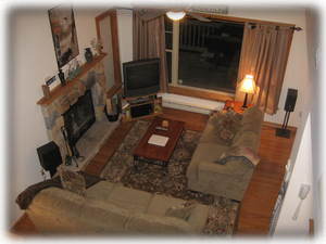 Family Room with Cathedral Ceiling and big picture window 