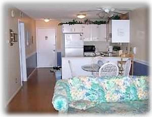 View of Living Room, Dining Room and Kitchen 