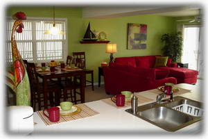 Dining area accomadates 8