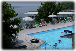 Lake-side heated pool