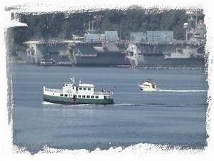 Watch the Ferries cross the Sinclair Inlet.  PSNS in the background