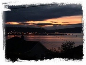 View from the Deck.  Port Orchard Marina at Sunset