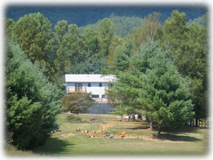 The house viewed from a pontoon boat