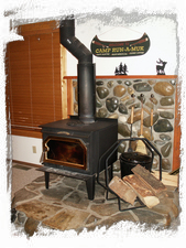 'rustic' wood-burning stove