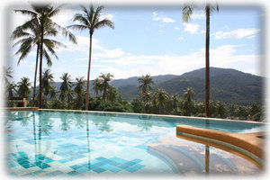 Pool with panoramic views overlooking Bophut hills