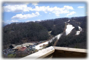 The Cabin features a unique & delightful head-on view of Ober Gatlinburg