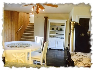 Dining area with two tables