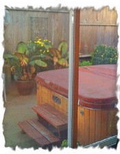 Great Jacuzzi just outside Kitchen Slider
