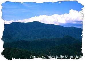 Our view from Julie Mountain Hideaway