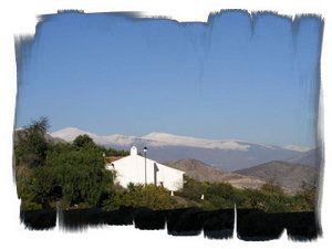 Sierra Nevada Mountains as viewed from terrace