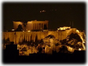 Enjoy a nightcap with friends and family on the Acropolis view terrace