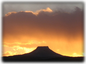 Sunsets and view of O'Keeffe's Pedernal