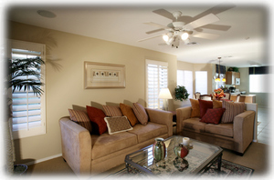 Warm light decor living room