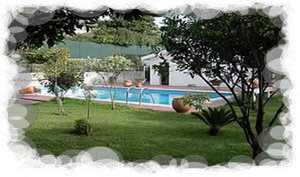 Lawned garden and private swimming pool
