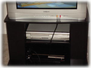 TV WITH PLAYSTATION 3, DVD, VHS