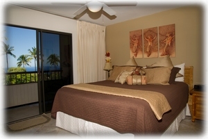 Beautiful tropical Master bedroom with Authentic Hawaiian Art