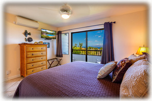 Beautiful tropical Master bedroom with flat panel HD cable TV - Ekolu 607