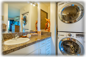 Private bathroom attached to Master BedRoom with full size laundry washer/dryer