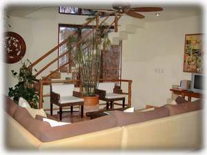 Living Room and Staircase to Rooftop Terrace