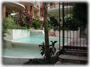 Pool with Waterfall Above