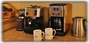 ...with a Coffee Bar ...stocked and ready