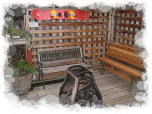 Cozy Benched Deck with Propane Grill