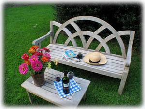 Watch the birds or savor a quiet moment from the English Garden Bench.