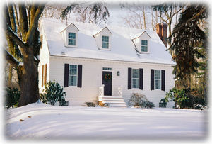 The Cottage in winter under a blanket of snow...