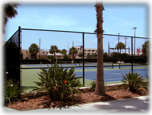 Tennis courts to the south