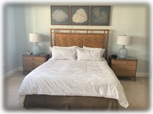 Master Bedroom 1 with King Bed, Ocean View & Desk/Printer Area