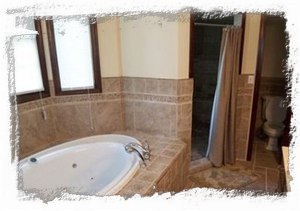 Master Bathroom featuring KOHLER overflow jacuzzi, Huge XXL Shower w/2 Heads