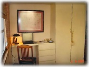 Desk Area & closed Twin Murphy Bed - laptop not included