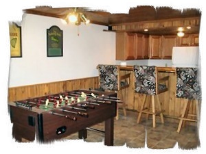 Lower Level Game Room with wetbar