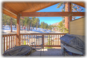 Porch with gas BBQ overlooks the Village & Gondola Landing