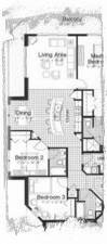 Sunrise Beach Condo Floor Plan 3 Bedrooms + 3 Baths