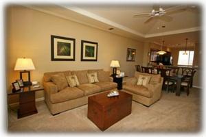 Living room with vaulted ceilings, sofa bed