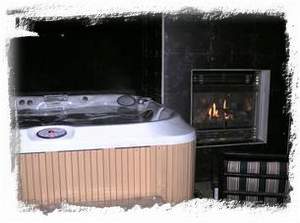 Private Outside Hot Tub with Gas Fireplace