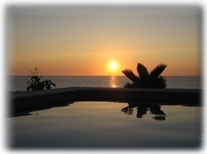 Sunset from the luscious rooftop pool