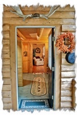 Entry into log cabin