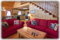 Living Room,Queen Sleeper,Stacked Stone Fireplace 