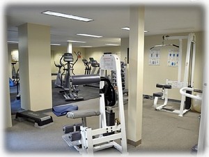 Fitness facility with weights and aerobic machines