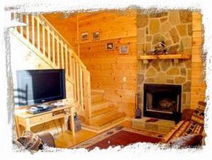 Living Room with 42 inch LCD TV,DVD, Cable & Wood Burning Fireplace