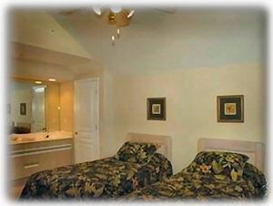 View of Bedroom in loft area w/bathroom
