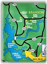 Location of condo on Table Rock Lake