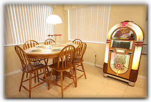 Dining Area & Origional Rock-Ola Bubbler Jukebox