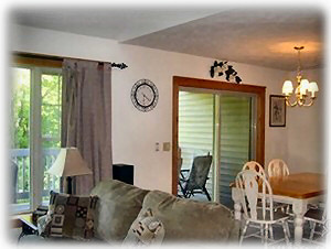 Living Room going into the Dining Room, onto the deck 